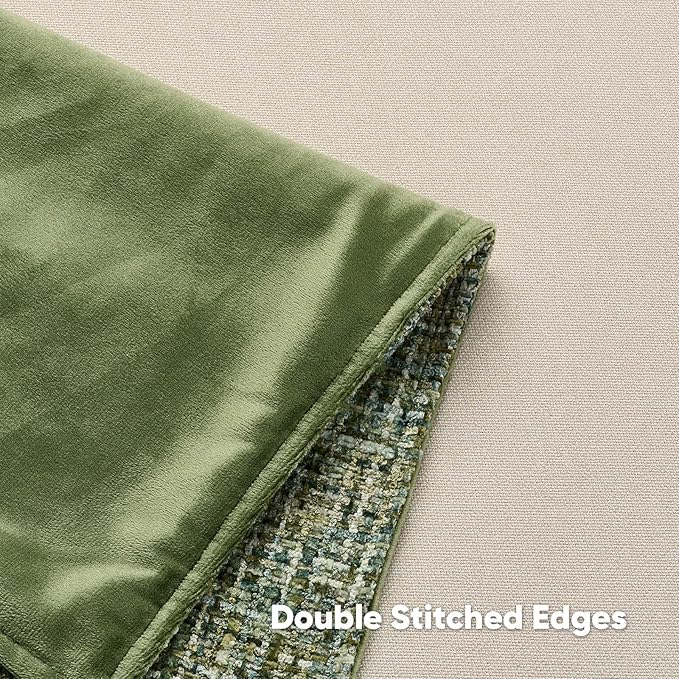 FUTEI Dark Green Decorative Throw Pillow Covers 16x16 Inch Set of 3,Soft Chenille Tweed Textured Cushion Case,Modern Home Decor for Couch Bed Living Room
