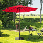 Giantex Square Umbrella Base, 40 LBS Steel Heavy Duty Patio Market Umbrella Stand with 2 Adapters, 25 Inch Outdoor Plate Stand with Adjustable Foot, Suitable for Backyard, Deck, Poolside, Patio