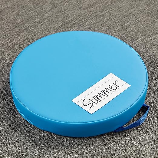 SoftScape Classpack 15 inch Round Floor Cushions with Handles; Flexible Seating for Daycare, Preschool, Classroom, Library and More; 2 inch Thick Deluxe Foam (24-Piece) - Contemporary, 13773-CT