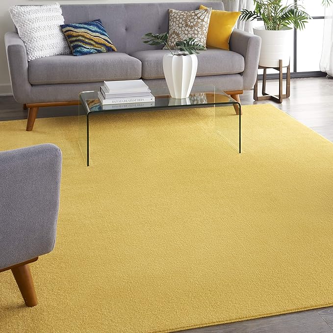 Nourison Home Nourison Essentials Yellow 10' x 14' Area Rug - Easy Clean, Non Shedding, Bed Room, Living Room, Dining Room, Kitchen (10' x 14')