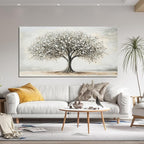AIXMGSJS Canvas Wall Art Decor Canvas Art Decor Tree of Life Art Modern Black and White Wall Art Prints Large Artwork for Walls Pictures for Living Room for Bedroom Office Wall Decor 24" X 48"