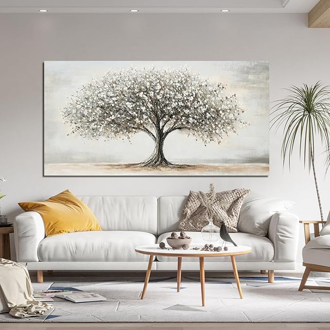 AIXMGSJS Canvas Wall Art Decor Canvas Art Decor Tree of Life Art Modern Black and White Wall Art Prints Large Artwork for Walls Pictures for Living Room for Bedroom Office Wall Decor 24" X 48"