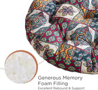 Codi Round Meditation Floor Cushions, Large Pillow Sitting for Adults and Kids, Boho Seats for Reading Yoga Living Room Tatami, Memory Foam Added, 22x22 Inch, Paisley Boho