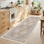 Kitchen Runner Rug Non Slip Washable 2.5x8, Soft Low Pile Entryway Rug Runners for Hallways,Carpet Runner for Living Room,Kitchen, Laundry, Bathroom(Orange,2.5'x8')