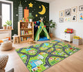 Community Helpers Play Rug – Educational Kids Carpets with Fire Station, School, Park & More for Learning and Play, Car Rug for Playroom Classroom Bedroom Nursery, 60"x36"