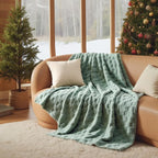 Bedsure GentleSoft Sage Green Throw Blanket for Couch - Checkered Fleece Blankets Christmas Gifts for Women Men Girls, Cute Soft Cozy Throw for Bedroom Home Decor Gifts, 50x60 Inches