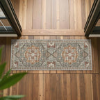 Runner Rug 2x6, Non Slip Washable Rugs for Laundry Room, Runners for Hallways, Low Pile Vintage Soft Rugs for Living Room, Kitchen Bathroom,Bedroom Rug(Grey/Brown/Tan,2'x6')