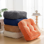 8" Washable Floor Pillow Cushion for Adults, Meditation Cushion Pillow, Removable Tufted Blended Corduroy Cover, Large Square Floor Sitting for Tatami Living Room or Yoga, 22x22 Inch, Machine Washable