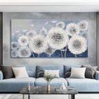 Pogusmavi Wall Decor Living Room - Wall-Art for Living Room, Canvas Art/Pictures for Bedroom | Blue Dandelion 24x48 inches Large Wall Art