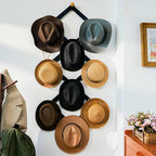Dseap Expandable Coat Rack (Larger Version) - 24” High, Anti-Slip, Ultra Heavy Duty Wooden Accordian Wall Hanger with 10 Study Peg Hooks for Clothing Hats Jackets Bags, Brown