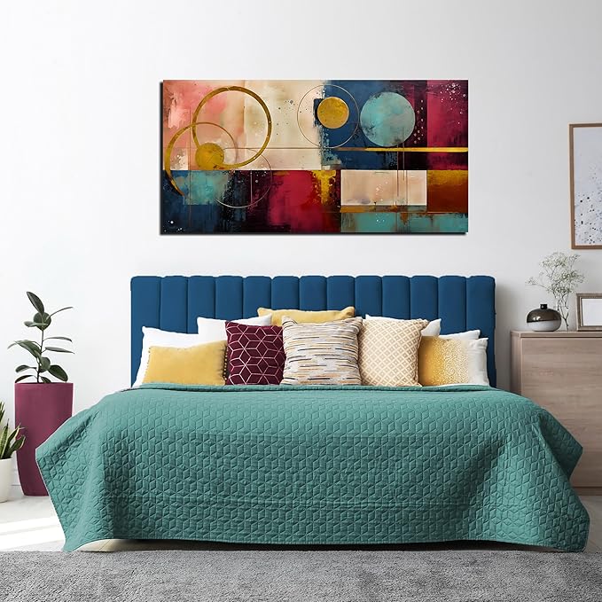 Abstract Canvas Wall Art Modern Living Room Bedroom Home Office Wall Decor Dark Color Abstract Picture Large Framed Canvas Prints Ready to Hang Size 24x48