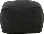 SAFAVIEH Couture Collection Samuels Black Boucle Ottoman Square Pouf (Fully Assembled)