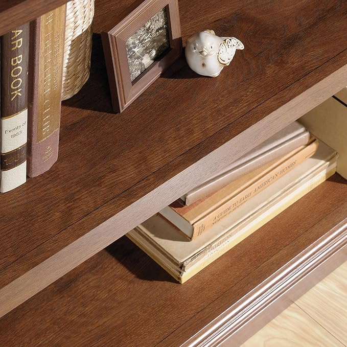 Sauder 2 Tier Book Shelf Wooden Bookcase Multipurpose Bookshelf for Home Office, Living Room, in Oiled Oak