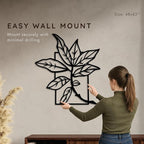 Wita Home Leaf Branch Metal Wall Art, Minimalist Botanical Outdoor and Indoor Decor, Powder-Coated Steel, Weather-Resistant Garden Patio Wall Sculpture, Modern Nature Inspired Design (48×43 inches)