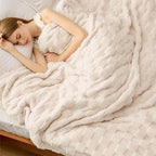 Bedsure GentleSoft Blankets Queen Size for Bed - Super Soft Cozy Blanket for Women Men Girls, Large Fuzzy Fleece Throw for Bedroom Decor, Cream, 90x90 Inches