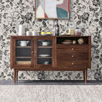 Drawer Liner Contact Paper for Dresser Peel and Stick Wallpaper Sketched Design 15.7x393.7in Self Adhesive Removable Black Maroon Rose Floral Butterfly Vintage Cabinet Shelf Renter Friendly