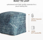 Anji Mountain 100% Handmade & Handcrafted Comfortable Home Décor Pouf Ottoman Footrest for Living Room, Bedroom, Nursery, Kidsroom, Patio Furniture - Les Cavaliers