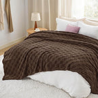 Bedsure GentleSoft Blankets Queen Size for Bed - Super Soft Cozy Blanket for Women Men Girls, Large Fuzzy Fleece Throw for Bedroom Decor, Brown, 90x90 Inches