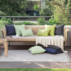 MIULEE Pack of 2 Decorative Outdoor Solid Waterproof Throw Pillow Covers Spring Faux Linen Garden Farmhouse Cushion Cases for Patio Tent Balcony Couch Sofa 20x20 Inch Sage Green