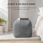 Anji Mountain 100% Handmade & Handcrafted Comfortable Home Décor Pouf Ottoman Footrest for Living Room, Bedroom, Nursery, Kidsroom, Patio Furniture - (20" x 20" x 20" - Gray Maze)