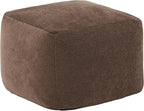 SAFAVIEH Couture Collection Samuels Dark Brown Boucle Pouf Ottoman Foot Rest (Fully Assembled)