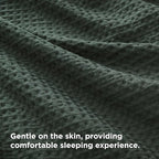 Bedsure Luxury Waffle Duvet Cover Queen Size - Textured Duvet Cover Set, Soft, Breathable Bedding Set (90"x90") with 2 Pillow Shams for All Season, Forest Green, Comforter Not Included