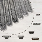 Hosley Set of 6 Metal Incense Stick Holder 9.5" Long, Ash Catcher-Silver Finish Ideal Gift for Wedding, Aromatherapy, Zen, Spa, Reiki, Meditation
