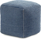 Anji Mountain 100% Handmade & Handcrafted Comfortable Home Décor Pouf Ottoman Footrest for Living Room, Bedroom, Nursery, Kidsroom, Patio Furniture - (20" x 20" x 20" - Sailor Blue)