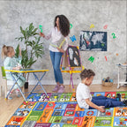 Looney Tunes Educational Kids Rug – ABC Alphabet, Professions & Jobs Matching Game Learning Mat – Interactive Classroom, Playroom & Bedroom Carpet 5x7