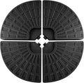 Giantex 4-Piece Cantilever Umbrella Base, 203 lbs Patio Offset Umbrella Base, Sand & Water Filled, Round Outdoor Market Umbrella Weights with Carry Handles for Garden Backyard Poolside