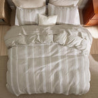 Bedsure Waffle Weave Duvet Cover Queen - 100% Cotton Boho Duvet Cover with 2 Pillowcases - Linen Color Textured Comforter Cover with Zipper Closure (Queen, 90"x90")