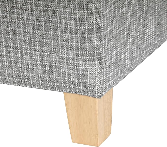 Homepop Home Decor | K7342-F2428 | Classic Square Storage Ottoman with Lift Off Lid- Sage Mini Grid Pattern