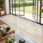 Kitchen Runner Rug Non Slip Washable 2.5x10, Soft Ultra-Thin Entryway Rug Runners for Hallways, Carpet Runner for Living Room,Kitchen, Laundry, Bathroom(Cream/Beige,2.5'x10')