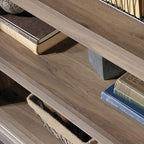 Sauder 5 Tier Book Shelf Wooden Bookcase Multipurpose Bookshelf for Home Office, Living Room, in Salt Oak finish