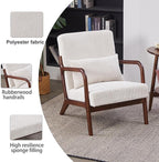 KEIKI Mid-Century Modern Upholstered Accent Chair, Arm Chair with Pillow for Home Seating