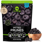 NUT CRAVINGS - Dried Prunes Pitted Unsweetened, Dry Plums No Sugar Added, Unsulphured (8oz, 1 Pack) Tu Bishvat Favorite - Sweet Healthy Snack, Vegan, Kosher, Resealable Bag