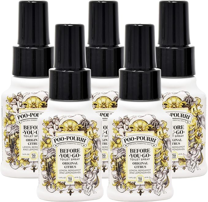 Poo-Pourri Before-You-Go Toilet Spray, Original Citrus 1.4 Ounce - 5 Pack,