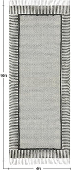 Kilim Runner 2.6x8 Cotton Runner Rug Gray & Beige Flatweave Runner 0.19 inches Stone Easy Washable Hand Wash Cotton Carpet Indoor Outdoor Runner Rugs for Hallway, Staircases, Corridor Runner
