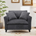 ERYE Living Room Accent Chair, Modern Corduroy Upholstered Chair Wider Seat Cushion Leisure Armchair W/2 Pillows and Removable Cover for Home Apartment,Bedroom,Office