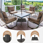 Giantex 50 lbs Umbrella Base - 24 inch Square Umbrella Stand with 2 Rollers, Heavy Duty Steel Umbrella Base Weight for 1.6''-1.9'' Poles, 2 Knobs, Patio Umbrella Holder for Garden Deck Poolside, Black