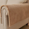 HAOMAIJIA Non-Slip Couch Armrest Covers for Sofa,Fuzzy Couch Arm Covers Set of 2,Washable Thick Soft Recliner Chair Arm Cover Protectors (Khaki, 23" x 23" 2 Pack)