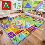 Kids Rug for Classroom & Playroom - ABC Alphabet Educational Area Rug with Animals Numbers & Shapes - Non-Slip Carpet Playmat for Nursery Preschool Elementary 4x6 Feet
