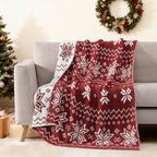 WRENSONGE Christmas Throw Blanket, Red Snowflake Pattern, Soft Cozy Fluffy Warm Throw Blankets for Couch, Sofa, Chair, Bed, Camping, Picnic, Travel Lightweight Bed Blanket - 50"*60"