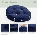 Washable Floor Pillow Cushion for Adults, Meditation Cushion Pillow, Large Round Floor Sitting, Removable Tufted Corduroy Cover, for Tatami Living Room or Yoga, 22x22 Inch, 2Pack, Machine Washable