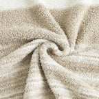 WRENGONGE Khaki Throw Blanket, 50x70 Soft Cozy Striped Throw Blankets for Couch, Sofa, Bed, Travel, Lightweight Fluffy Warm Plush Decorative Blankets for Women, Men Gift