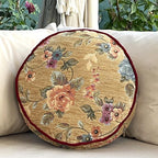 Round Tapestry Decorative Pillow (Beige, 20" x 3")