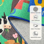 Kids Rug for Playroom, 6x9 ABC Educational Carpet for Classroom, Fun Alphabet Area Rugs for Learn Numbers Season Animal Weather and Shapes Playmat for Girls Boys Room Nursery Decor
