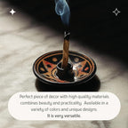 Luna Sundara Authentic Peru Pottery Palo Santo Stick Holder and Incense Holder with 5 Palo Santo Sticks Handmade Ceramic Smudge Bowl Sage Holder Apricot Gift Set