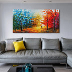 Natural Landscape Romantic Theme Modern Abstract Oil Painting Large Canvas Wall Decoration Art 24x48 Inches
