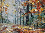 Art Hand Painted Forest Landscape Oil Painting Modern Abstract Art Home Wall Deco Art 24x48 inches